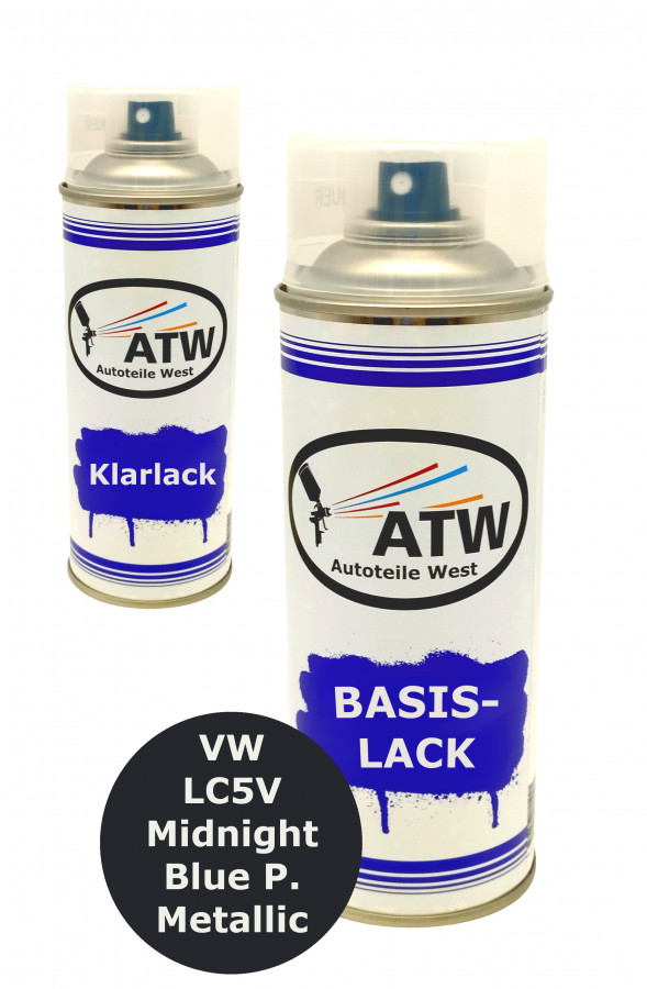 Autolack für VW LC5V Midnight Blue P. Metallic+400ml Klarlack Set